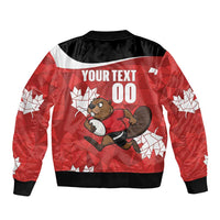 Canada Rugby Custom Bomber Jacket Beaver Mascot Go Canadian