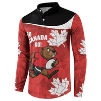 Canada Rugby Custom Button Sweatshirt Beaver Mascot Go Canadian