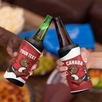 Canada Rugby Custom 4 in 1 Can Cooler Tumbler Beaver Mascot Go Canadian