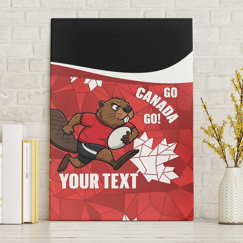 Canada Rugby Custom Canvas Wall Art Beaver Mascot Go Canadian