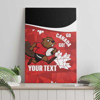 Canada Rugby Custom Canvas Wall Art Beaver Mascot Go Canadian