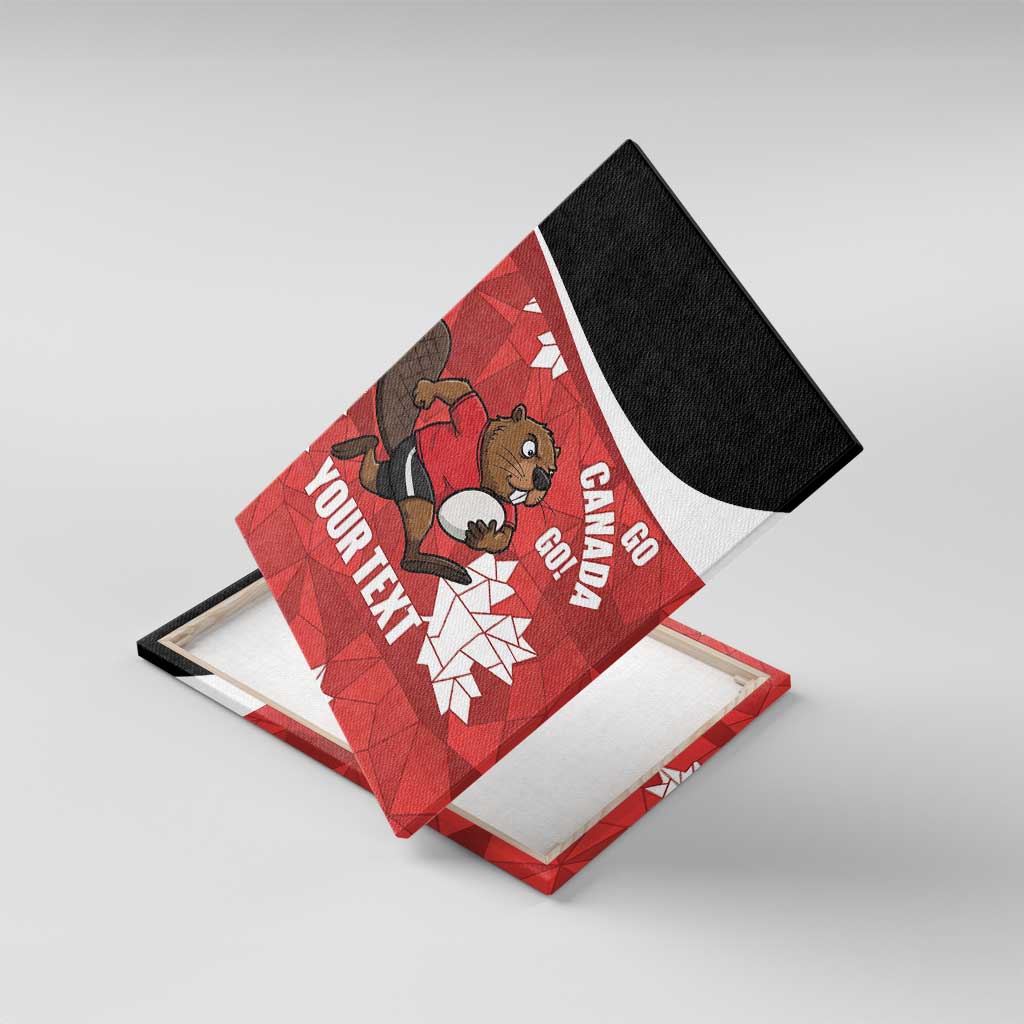 Canada Rugby Custom Canvas Wall Art Beaver Mascot Go Canadian