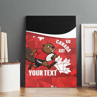 Canada Rugby Custom Canvas Wall Art Beaver Mascot Go Canadian