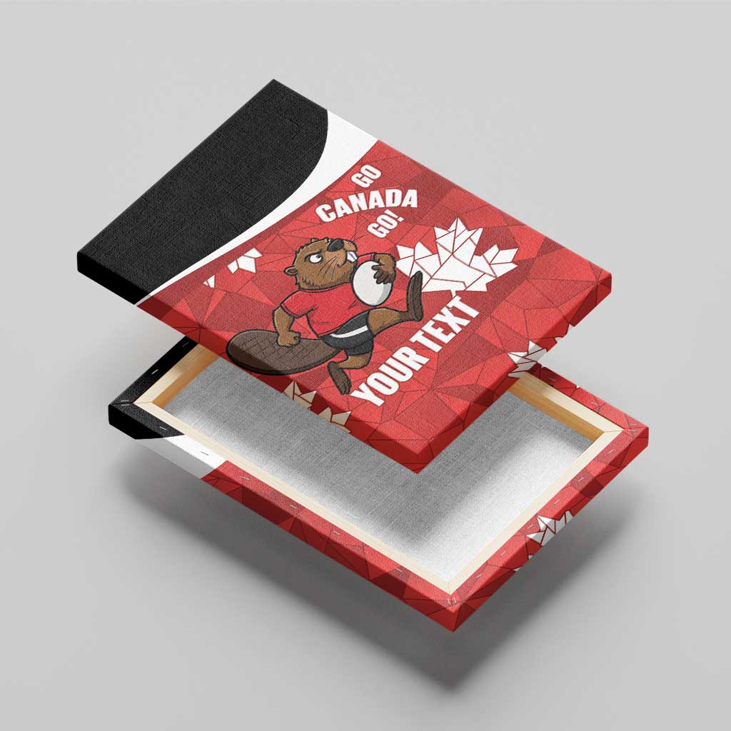 Canada Rugby Custom Canvas Wall Art Beaver Mascot Go Canadian