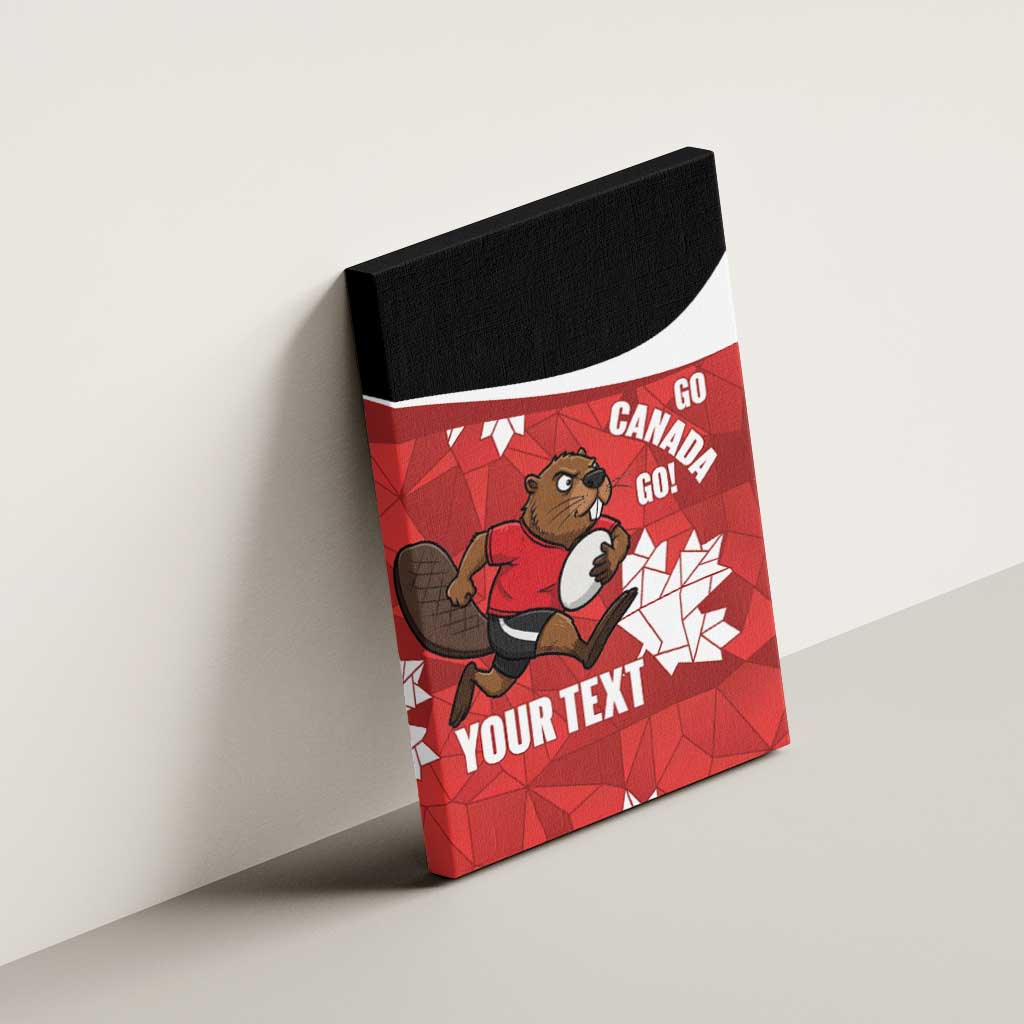 Canada Rugby Custom Canvas Wall Art Beaver Mascot Go Canadian