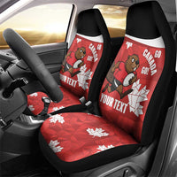 Canada Rugby Custom Car Seat Cover Beaver Mascot Go Canadian