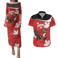 Canada Rugby Custom Couples Matching Puletasi and Hawaiian Shirt Beaver Mascot Go Canadian
