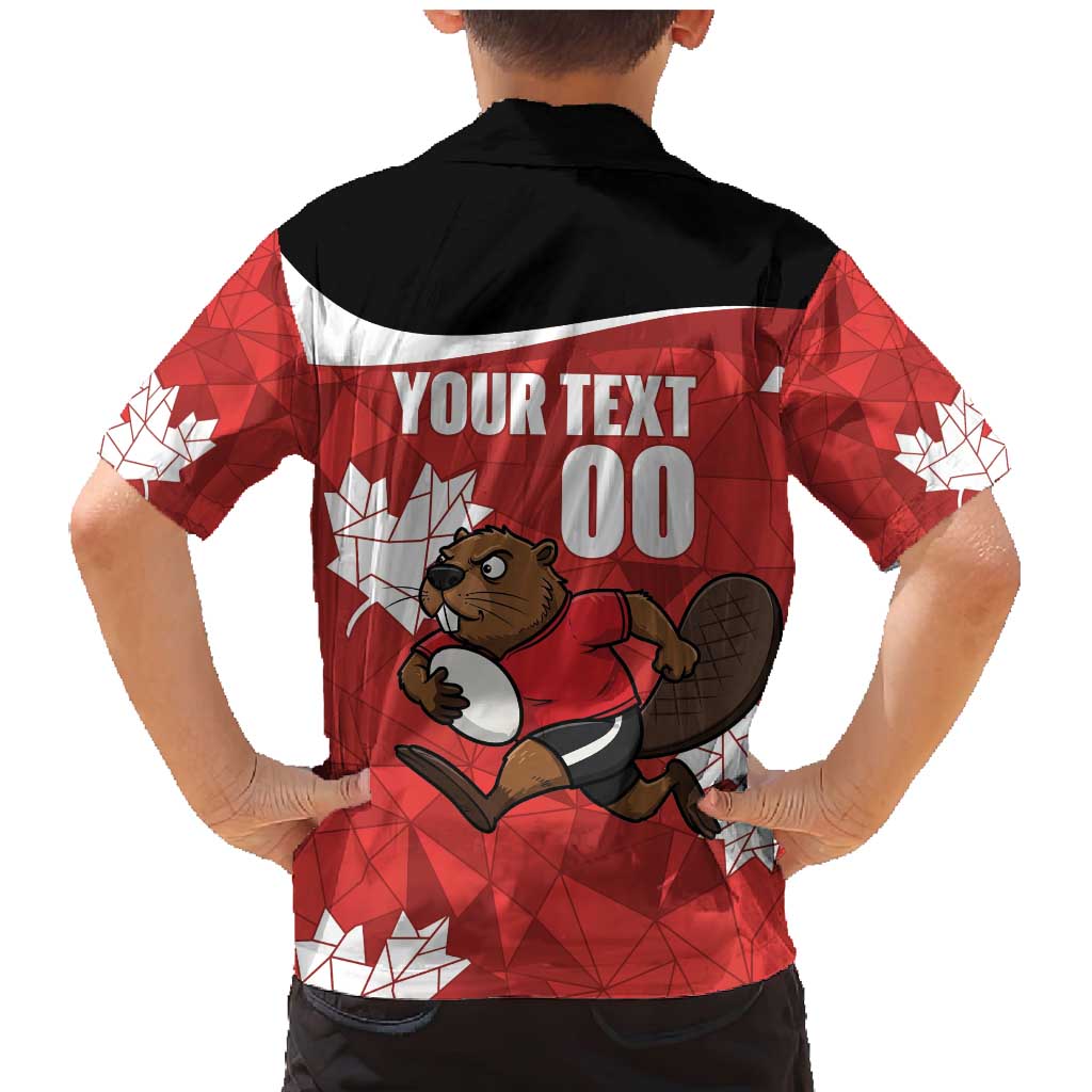 Canada Rugby Custom Family Matching Mermaid Dress and Hawaiian Shirt Beaver Mascot Go Canadian