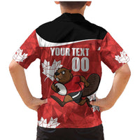 Canada Rugby Custom Family Matching Mermaid Dress and Hawaiian Shirt Beaver Mascot Go Canadian