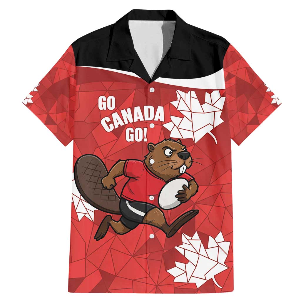 Canada Rugby Custom Family Matching Mermaid Dress and Hawaiian Shirt Beaver Mascot Go Canadian