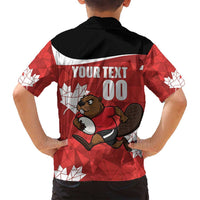 Canada Rugby Custom Family Matching Tank Maxi Dress and Hawaiian Shirt Beaver Mascot Go Canadian