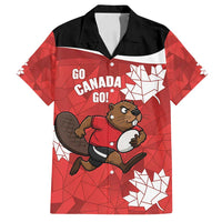 Canada Rugby Custom Family Matching Tank Maxi Dress and Hawaiian Shirt Beaver Mascot Go Canadian