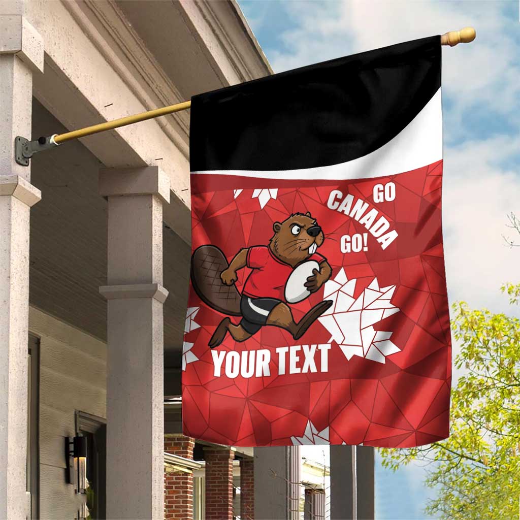 Canada Rugby Custom Garden Flag Beaver Mascot Go Canadian