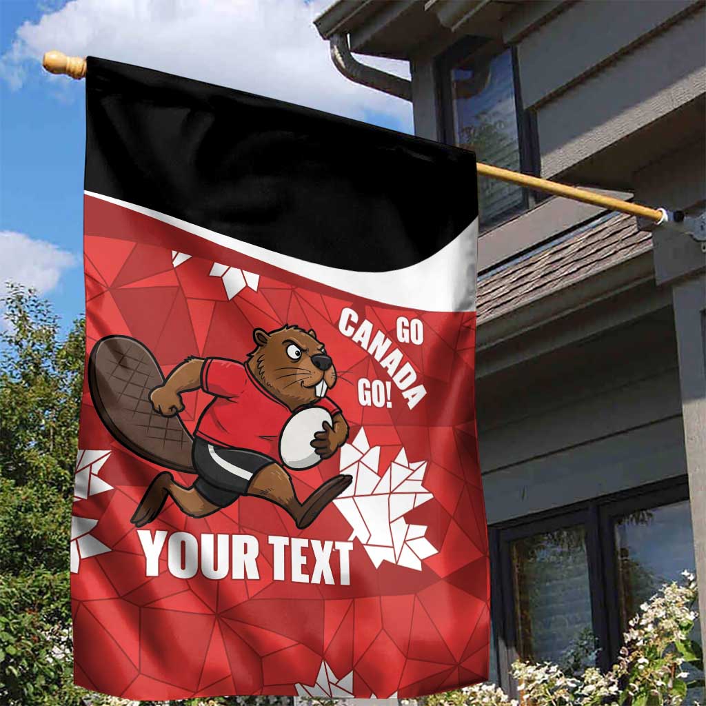 Canada Rugby Custom Garden Flag Beaver Mascot Go Canadian