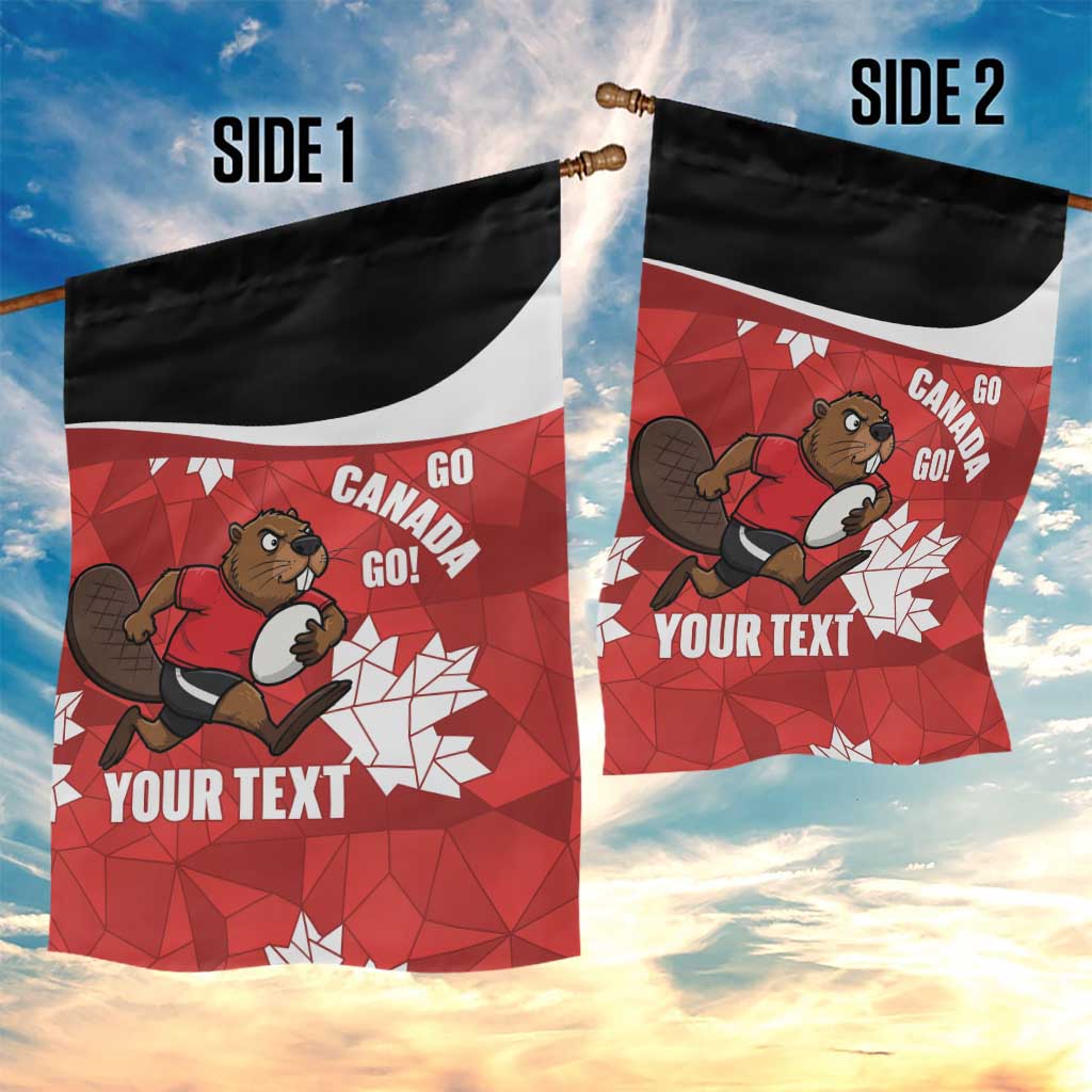 Canada Rugby Custom Garden Flag Beaver Mascot Go Canadian