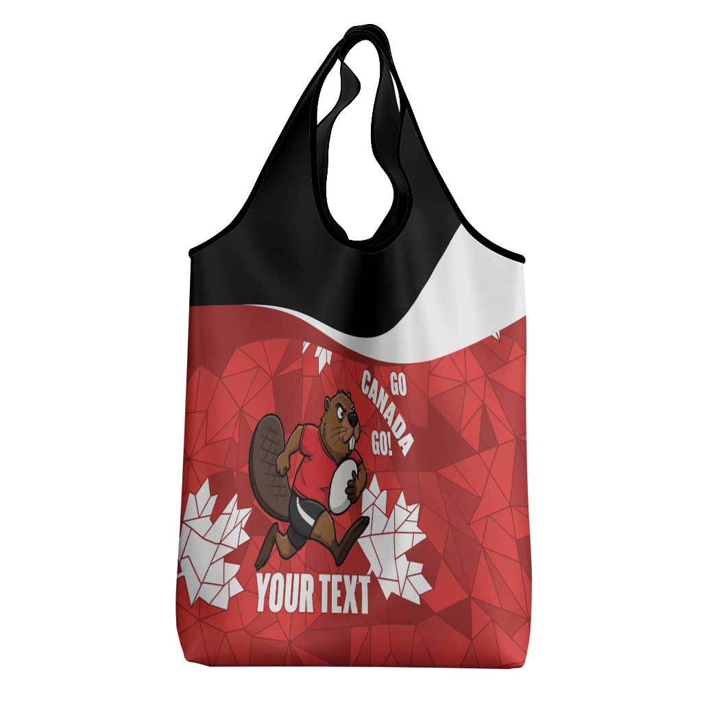 Canada Rugby Custom Grocery Bag Beaver Mascot Go Canadian