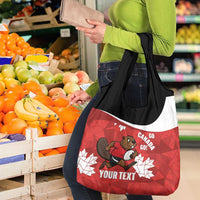 Canada Rugby Custom Grocery Bag Beaver Mascot Go Canadian