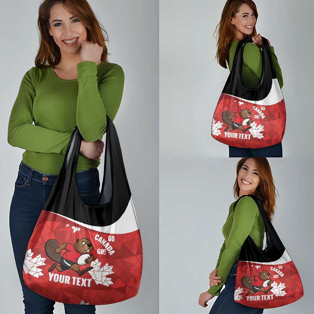 Canada Rugby Custom Grocery Bag Beaver Mascot Go Canadian