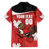 Canada Rugby Custom Hawaiian Shirt Beaver Mascot Go Canadian