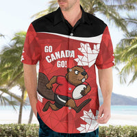 Canada Rugby Custom Hawaiian Shirt Beaver Mascot Go Canadian