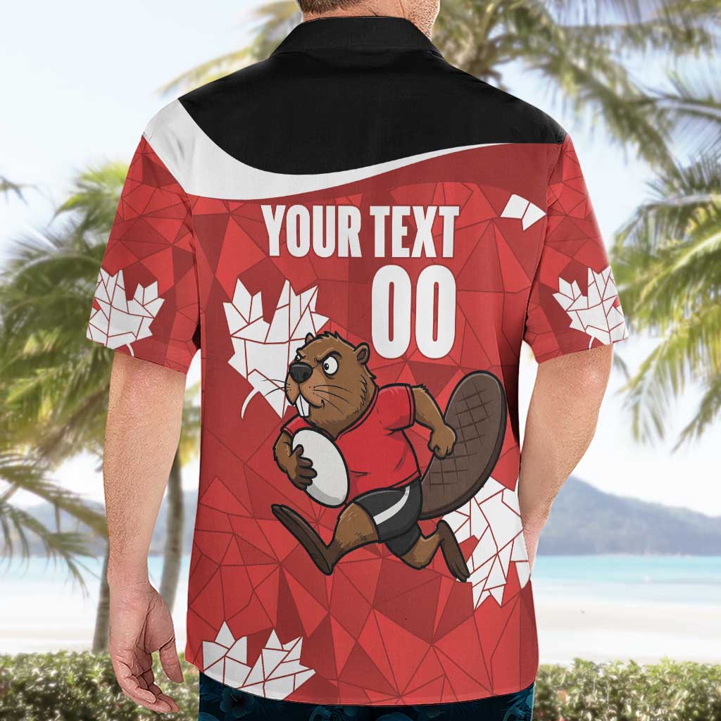 Canada Rugby Custom Hawaiian Shirt Beaver Mascot Go Canadian