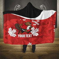 Canada Rugby Custom Hooded Blanket Beaver Mascot Go Canadian