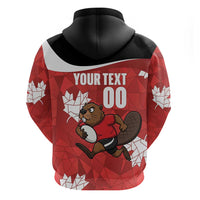 Canada Rugby Custom Hoodie Beaver Mascot Go Canadian