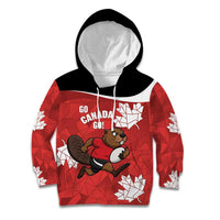 Canada Rugby Custom Kid Hoodie Beaver Mascot Go Canadian