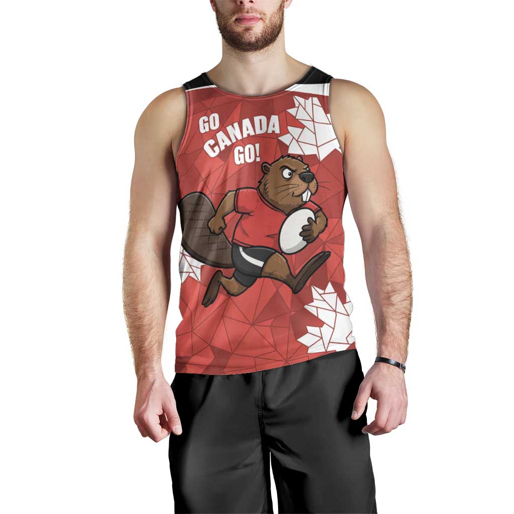 Canada Rugby Custom Men Tank Top Beaver Mascot Go Canadian