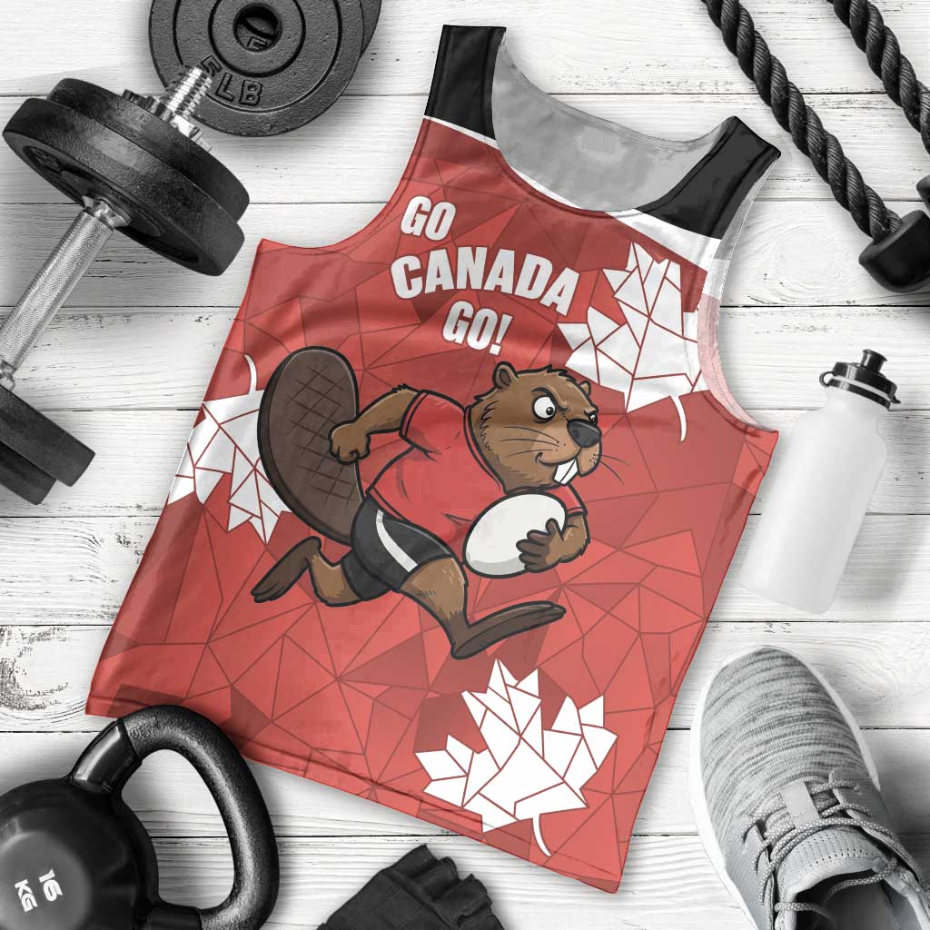 Canada Rugby Custom Men Tank Top Beaver Mascot Go Canadian