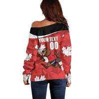 Canada Rugby Custom Off Shoulder Sweater Beaver Mascot Go Canadian