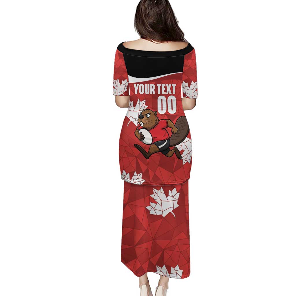 Canada Rugby Custom Puletasi Beaver Mascot Go Canadian