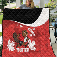 Canada Rugby Custom Quilt Beaver Mascot Go Canadian
