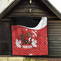 Canada Rugby Custom Quilt Beaver Mascot Go Canadian