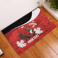 Canada Rugby Custom Rubber Doormat Beaver Mascot Go Canadian