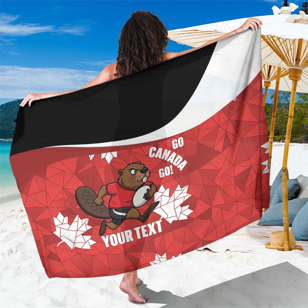 Canada Rugby Custom Sarong Beaver Mascot Go Canadian