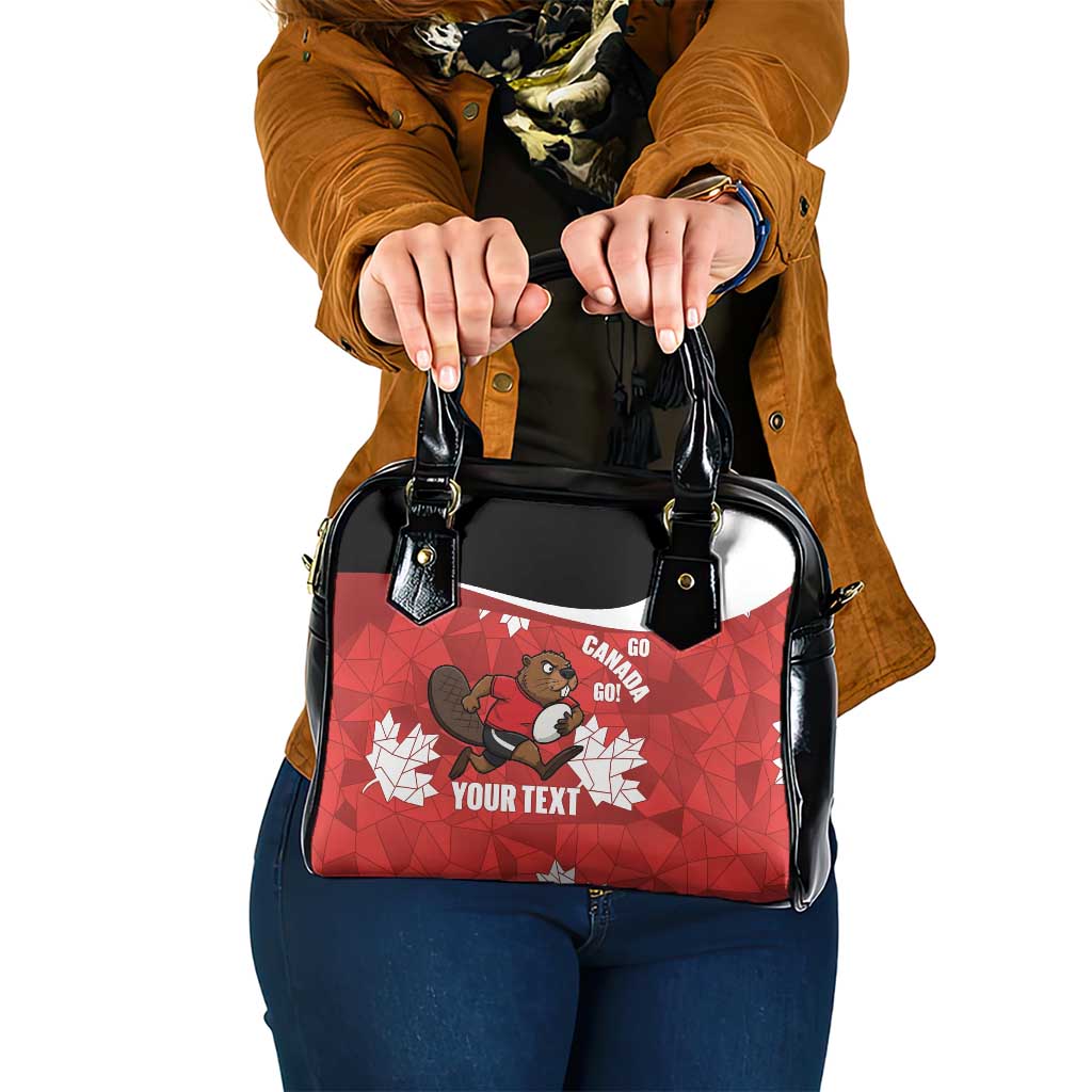 Canada Rugby Custom Shoulder Handbag Beaver Mascot Go Canadian