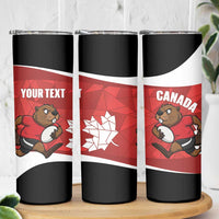 Canada Rugby Custom Skinny Tumbler Beaver Mascot Go Canadian