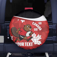 Canada Rugby Custom Spare Tire Cover Beaver Mascot Go Canadian