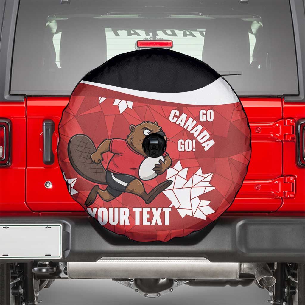 Canada Rugby Custom Spare Tire Cover Beaver Mascot Go Canadian
