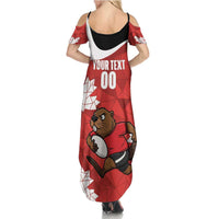 Canada Rugby Custom Summer Maxi Dress Beaver Mascot Go Canadian