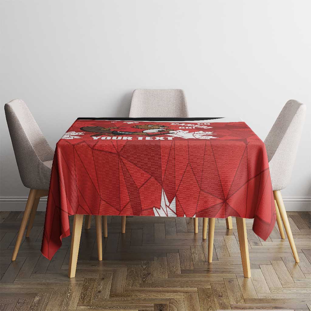 Canada Rugby Custom Tablecloth Beaver Mascot Go Canadian