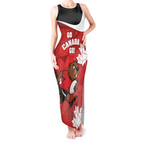 Canada Rugby Custom Tank Maxi Dress Beaver Mascot Go Canadian