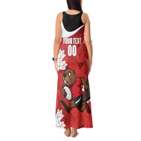 Canada Rugby Custom Tank Maxi Dress Beaver Mascot Go Canadian