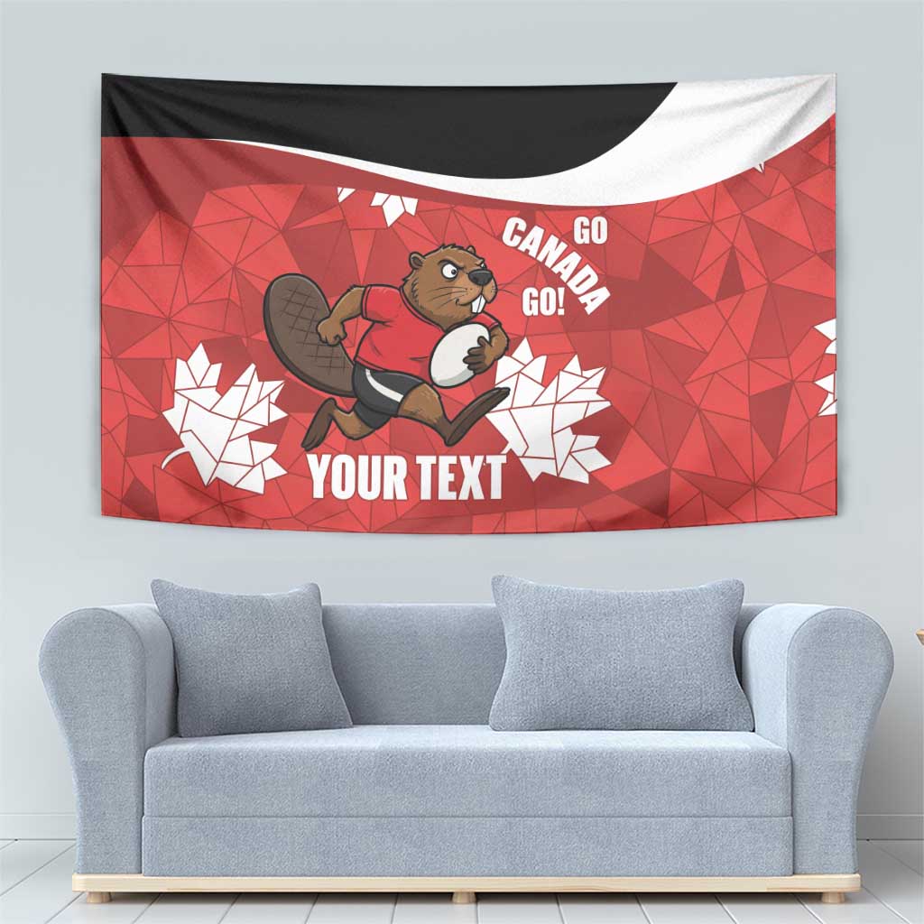 Canada Rugby Custom Tapestry Beaver Mascot Go Canadian