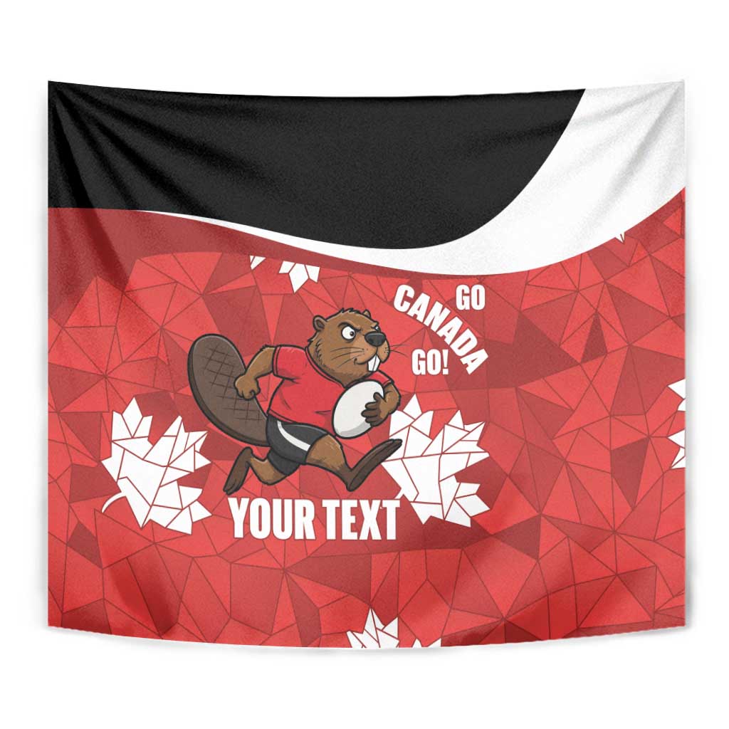 Canada Rugby Custom Tapestry Beaver Mascot Go Canadian