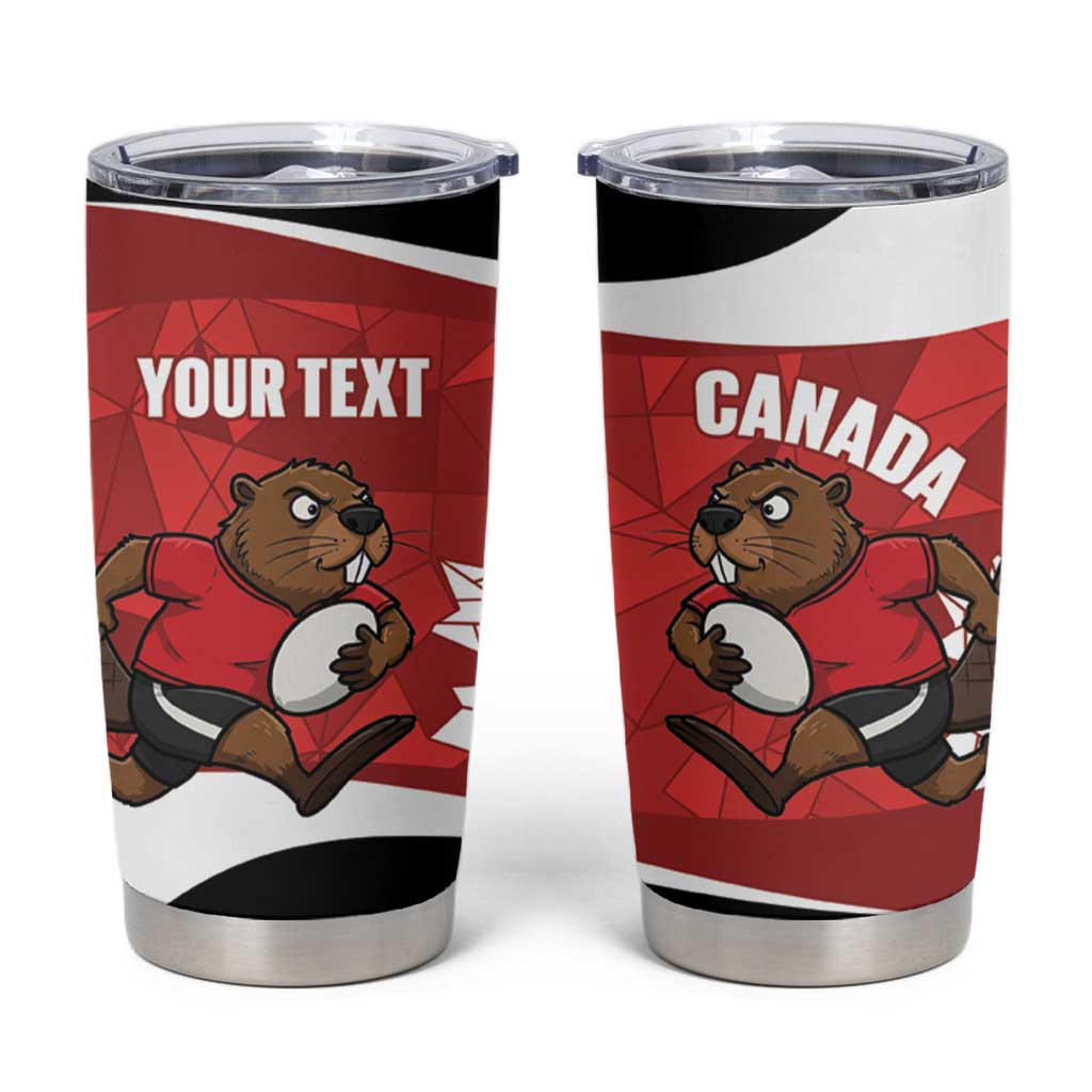 Canada Rugby Custom Tumbler Cup Beaver Mascot Go Canadian