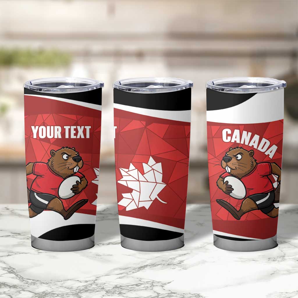 Canada Rugby Custom Tumbler Cup Beaver Mascot Go Canadian