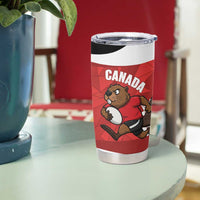 Canada Rugby Custom Tumbler Cup Beaver Mascot Go Canadian