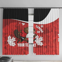 Canada Rugby Custom Window Curtain Beaver Mascot Go Canadian